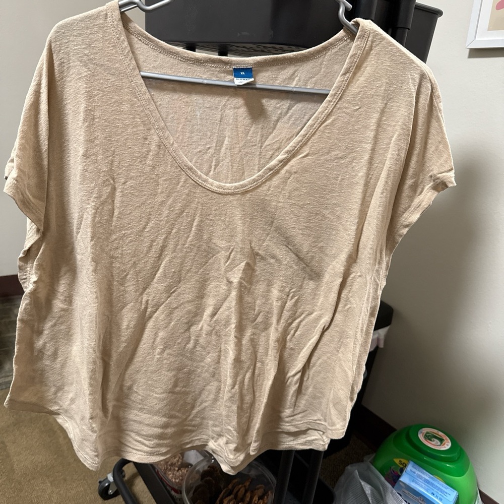 Old Navy Beige Short Sleeve Tee